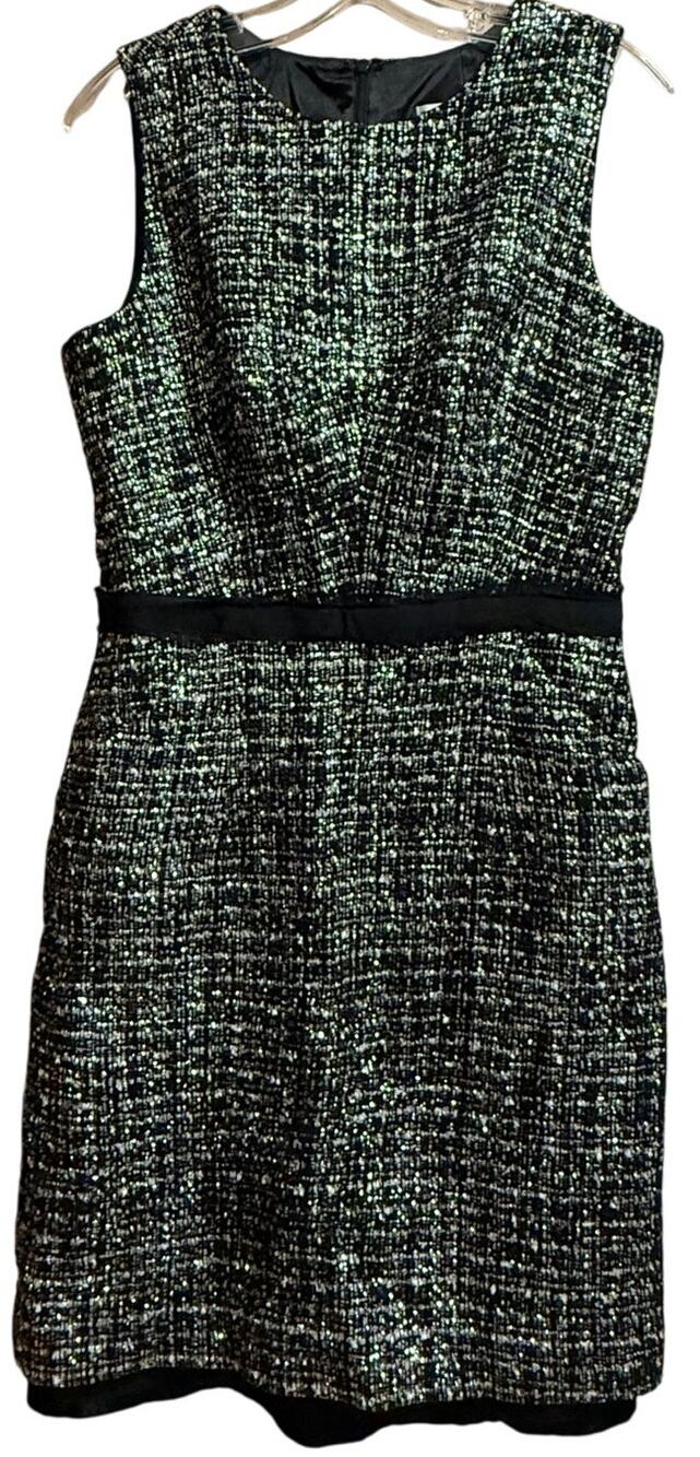 Milly of New York Silver and Black Sleeveless Mini Dress - Size 12